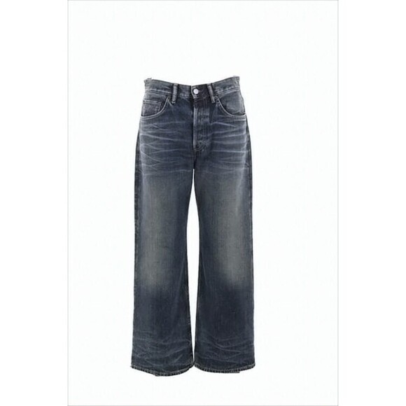 Acne Studios Cropped Wide-Leg Denim Pants With Whiskering Details - NWT